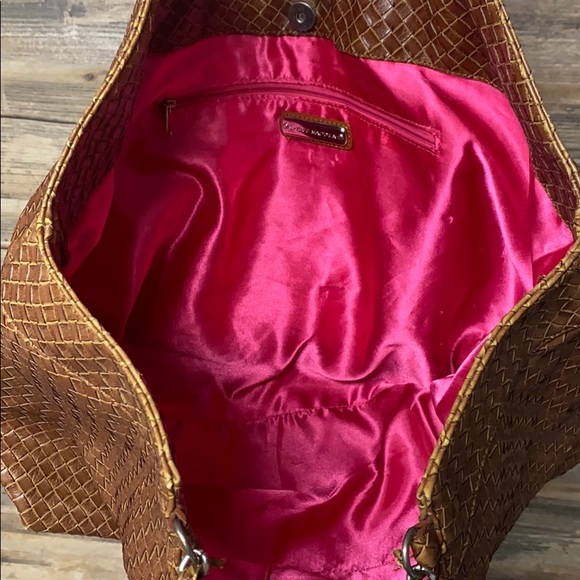 Steve Madden Basket Weave Brown Hobo Tote P8 - Picture 4 of 8